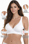 Evelift-Sujetador sin aros con escote en V. Blanco